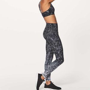Lululemon Wunder Under HR Tight Alouette 50g Alpine White Black Size 8